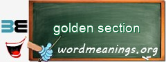 WordMeaning blackboard for golden section